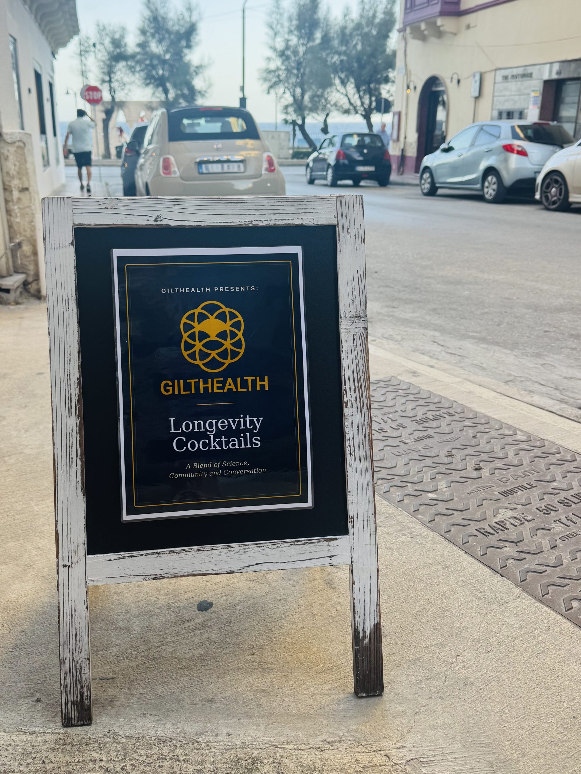Networking at the Longevity Cocktails evening, Sliema, Malta